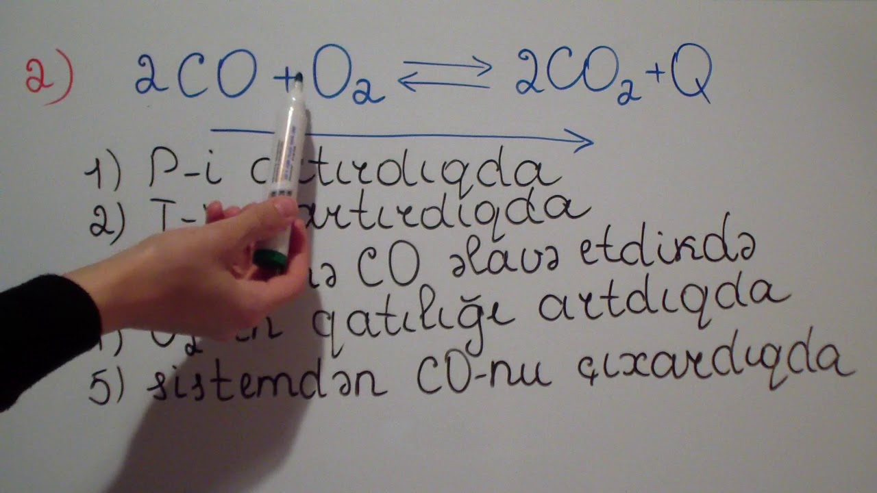 Kimyəvi tarazlığın yerdəyişməsinə təsir edən amillər mövzusunda çalışmalar (8-ci sinif)