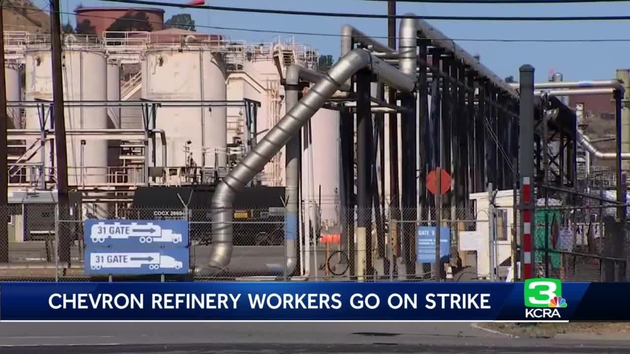 Chevron refinery workers go on strike in California