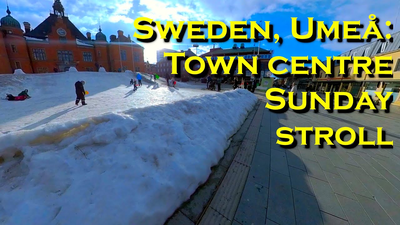 Sweden, Umeå: Stroll in the town centre a Sunday in March