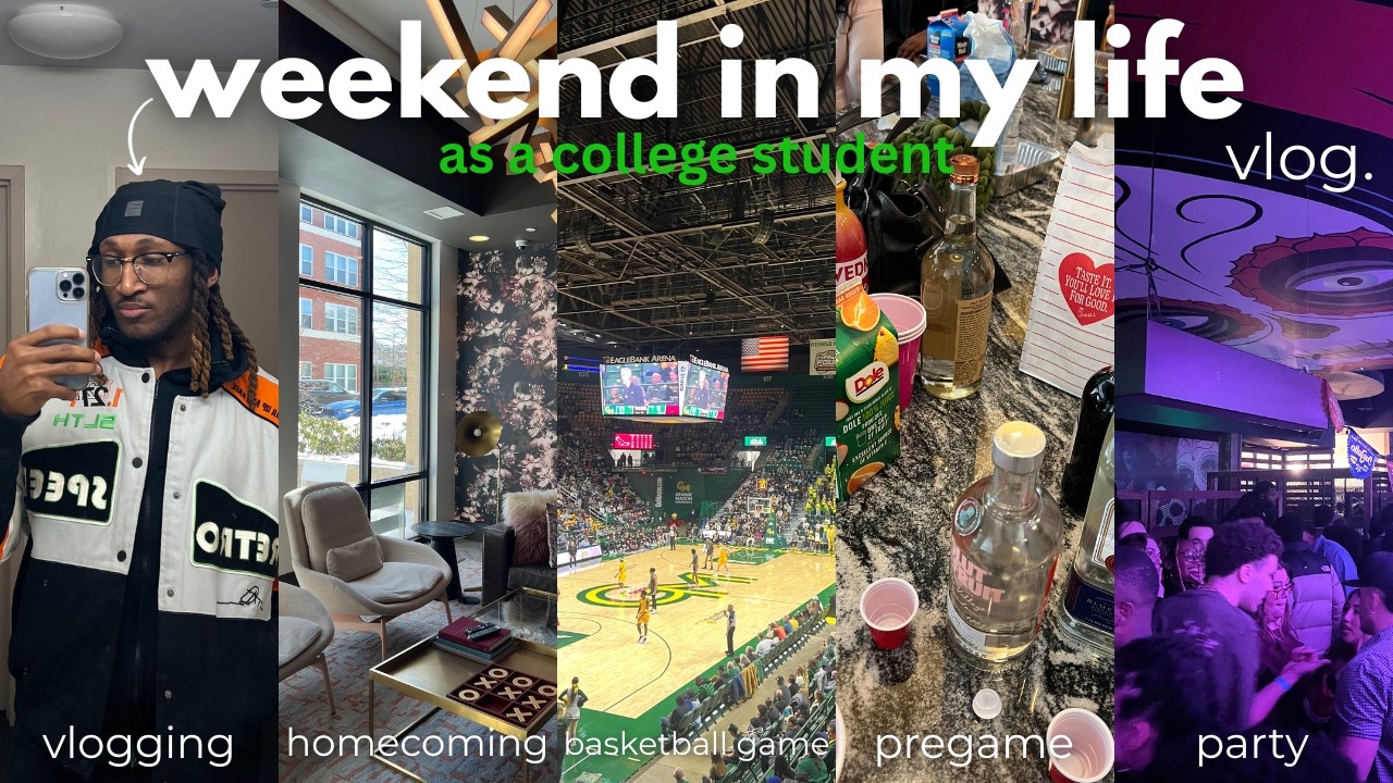 College Weekend Vlog 📚 | Homecoming + super bowl party | George Mason University