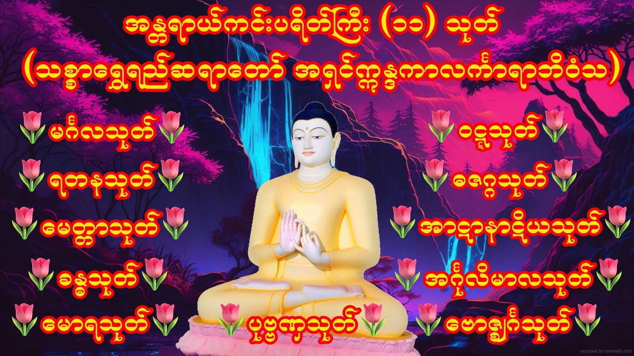 အန္တရာယ်ကင်းပရိတ်ကြီး(၁၁)သုတ် (သစ္စာရွှေရည်ဆရာတော် အရှင်ဣန္ဒကာလင်္ကာရာဘိဝံသ)