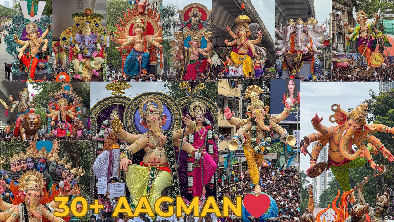 BIGGEST GANPATI AAGMAN OF MUMBAI || 30+ GANPATI AAGMAN IN VIDEO || Like Share & Comment 