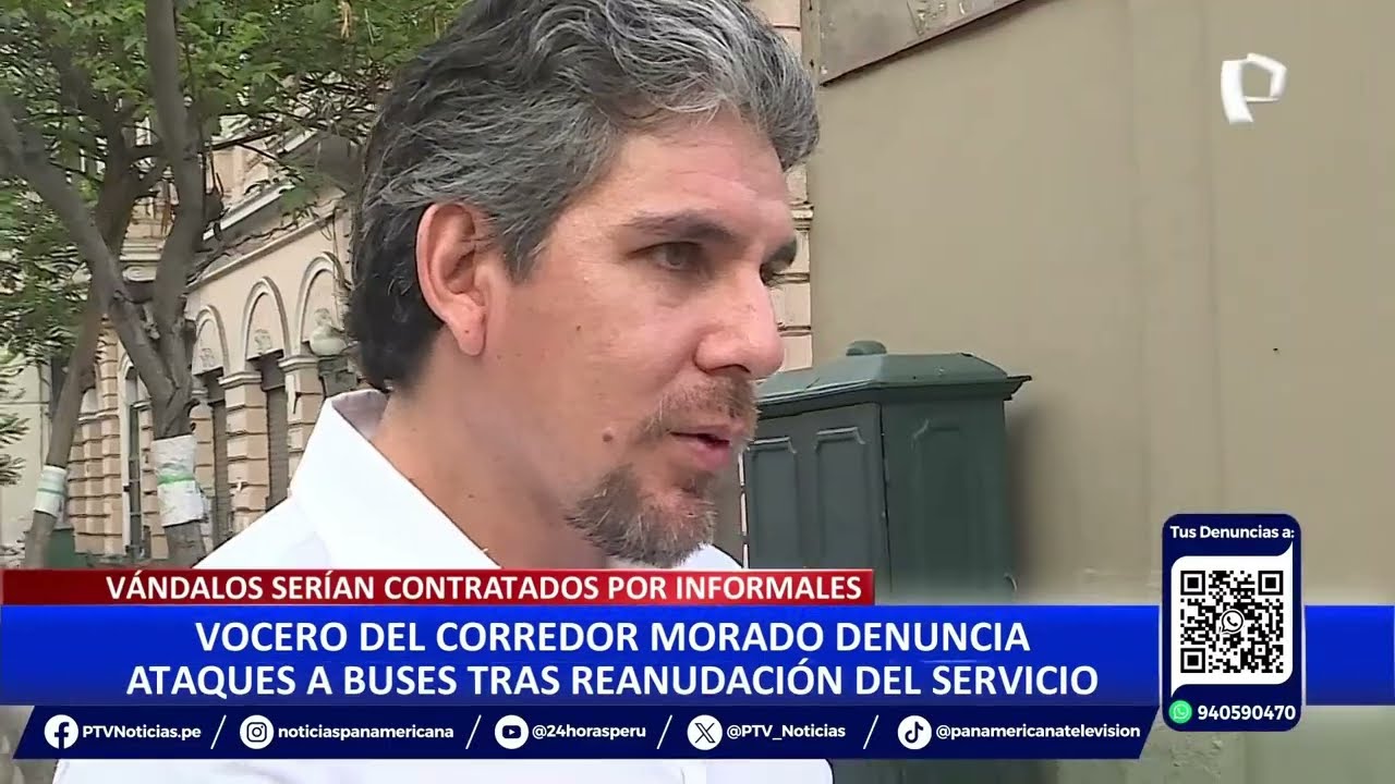Corredor Morado: vocero denuncia ataques a buses tras reanudaci&oacute;n del servicio
