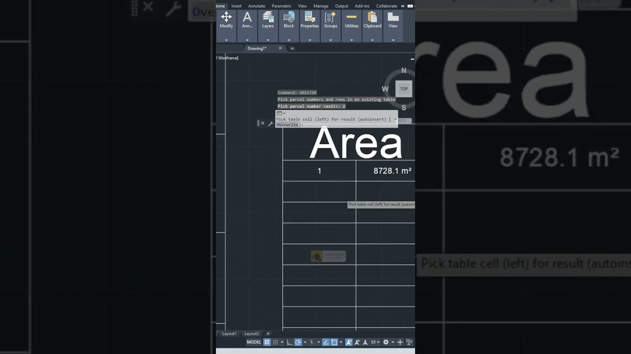 How to Create an Area Table in AutoCAD