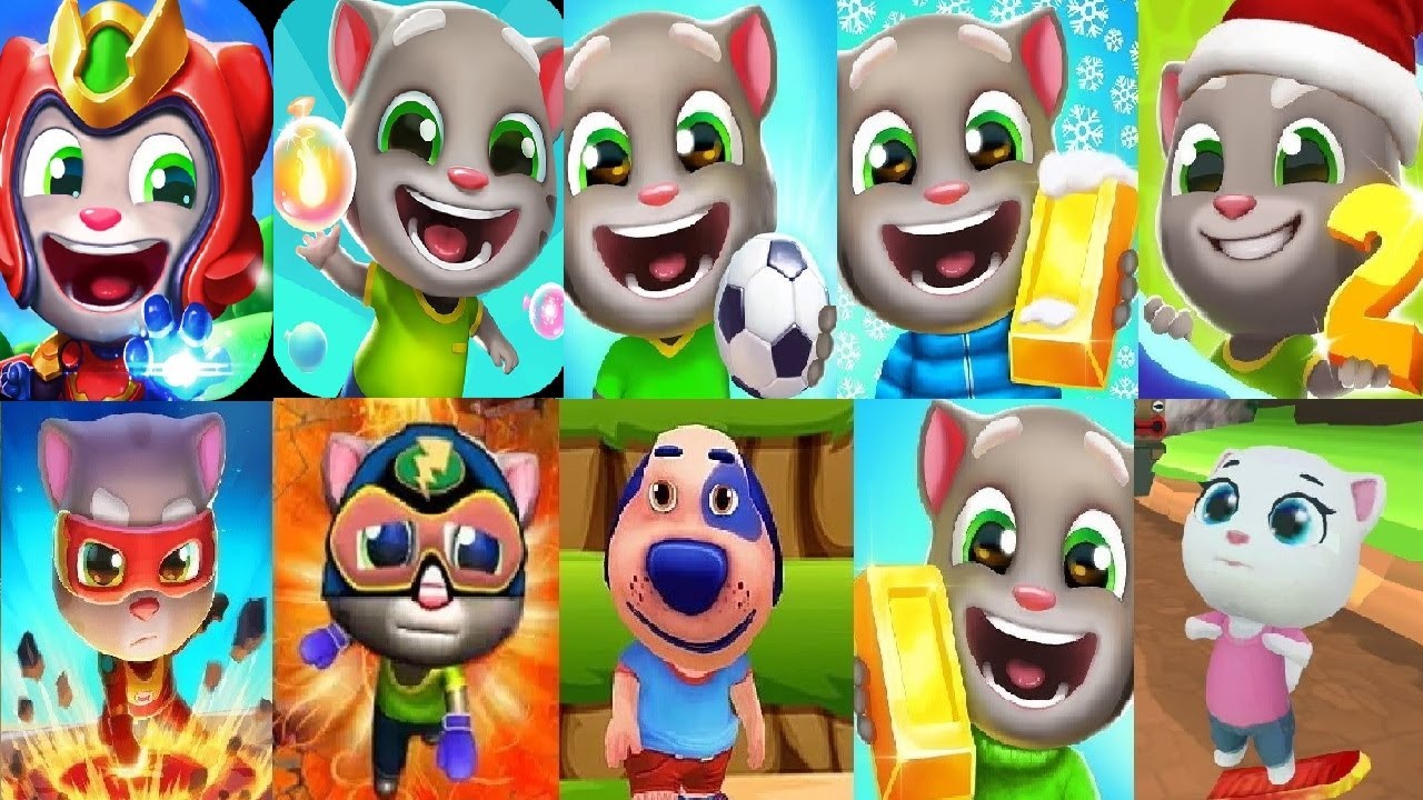 Talking Tom Gold Run 1VS 2 Christmas VS TOM CAT BIG ADVENTURE crazy tom hero dash Pet CatGold Run