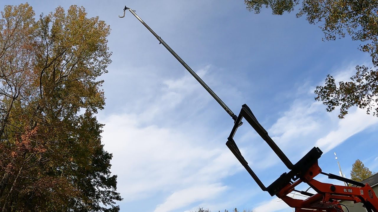 I Built A Lifting Boom With An Old Trailer Hitch & Scrap Metal For My Tractor Forks, Gin Pole Crane!