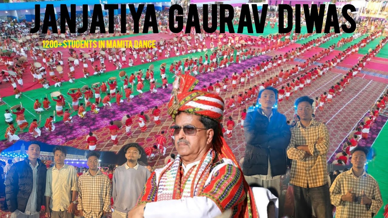 JANJATIYA GAURAV DIWAS | 1200+ STUDENTS PERFORM IN MAMITA DANCE | KHUMPUI ACADEMY GROUND 