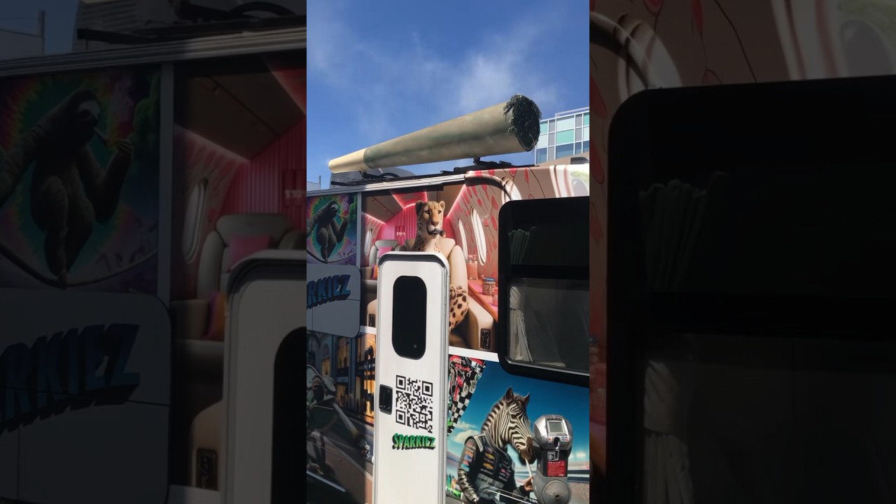 The 420 FRIENDLY VAN 🪴 !!! A GIANT SMOKING JOINT 🚬  CELEBRATING #420 #SUBSCRIBERS ☮️ #shorts