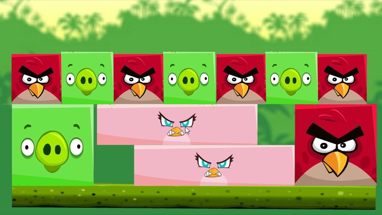 Angry Birds Kick Piggies - SQUARE BIRDS FIGHTING PIGGIES TO RESCUE RECTANGLE STELLA!