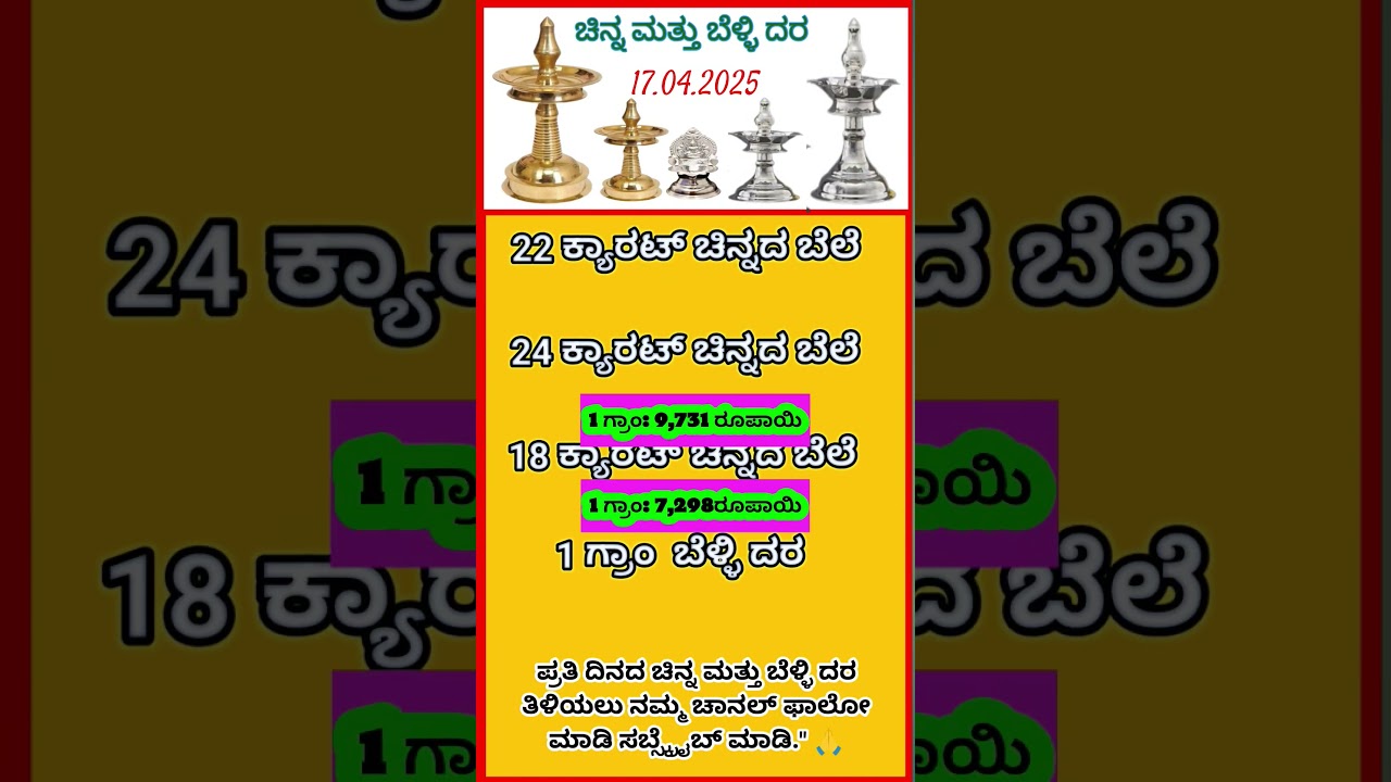 Gold Rate Today | 17 April 2025 | 22K & 24K Gold Price in Karnataka |  Jobalert865
