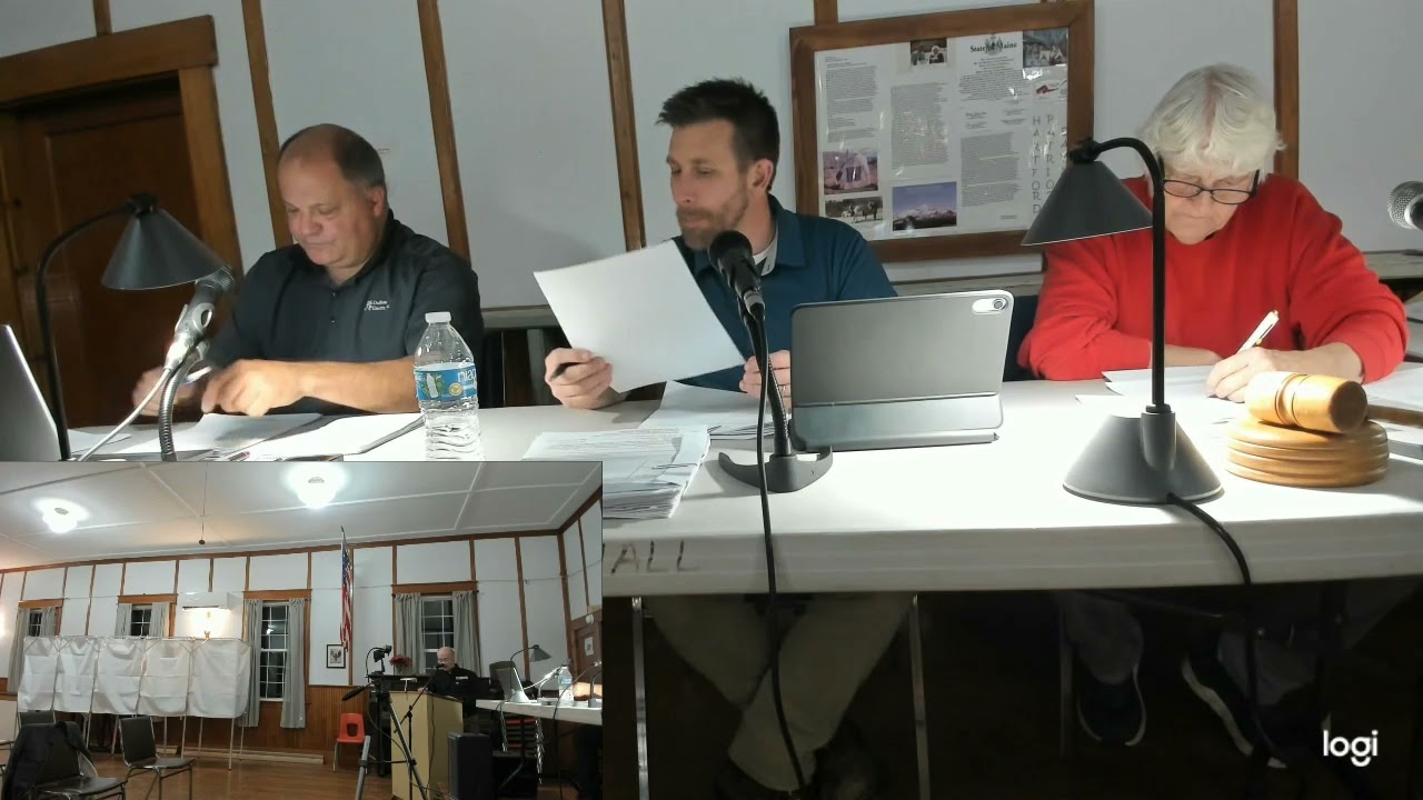 Hartford Board of Selectmen 11/5/2025 part 1