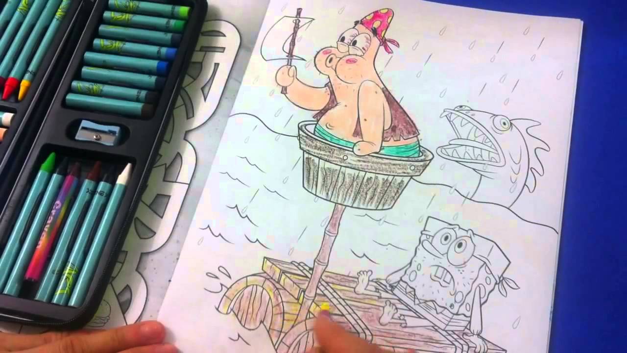 Svampbob fyrkant p&aring; en flotte m&aring;larbok