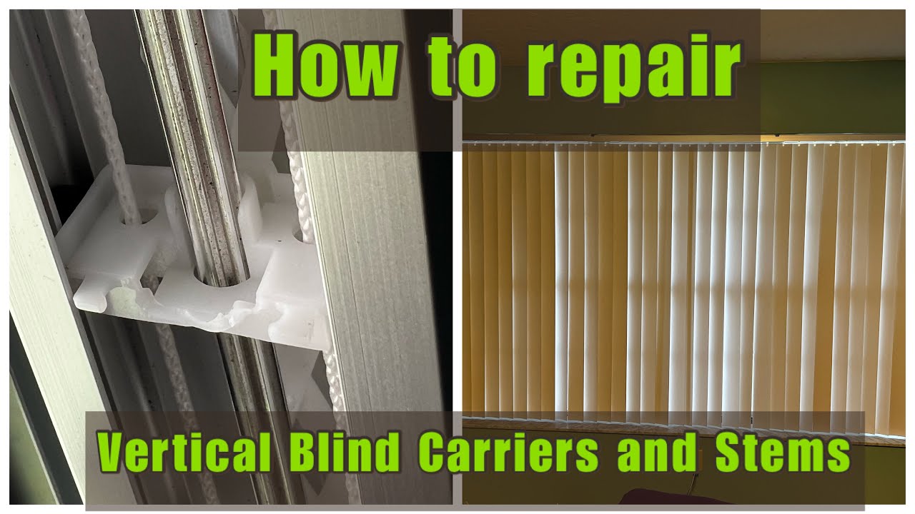 How to repair a vertical blind, by completely removing & replacing broken carriers and stems ￼