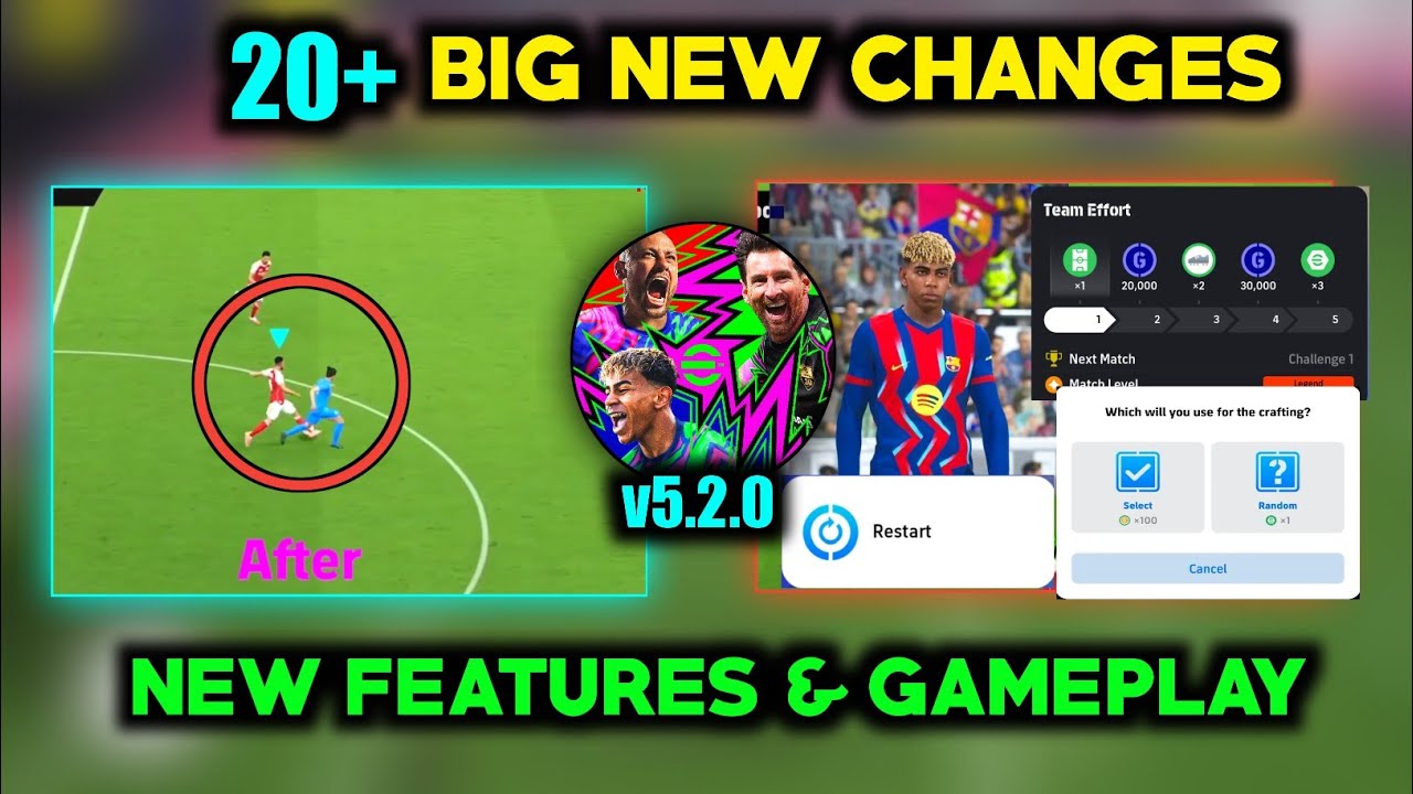 20+ New changes that you must know after v5.2.0 Efootball update | New features & Full guide ✅