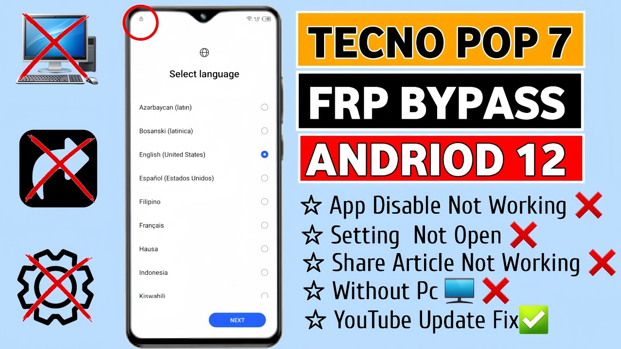 Tecno Pop 7 FRP Bypass Andriod 12 | Tecno (BF6) Google Account Unlock Without Pc | New Update 2026