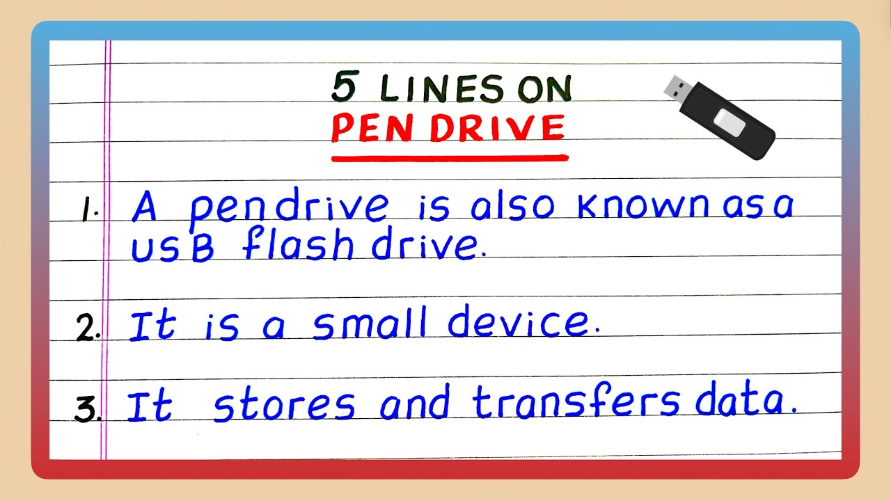 Few Lines on Pen Drive | Five Lines on Pen Drive | Pendrive | 5 Lines on Pen Drive