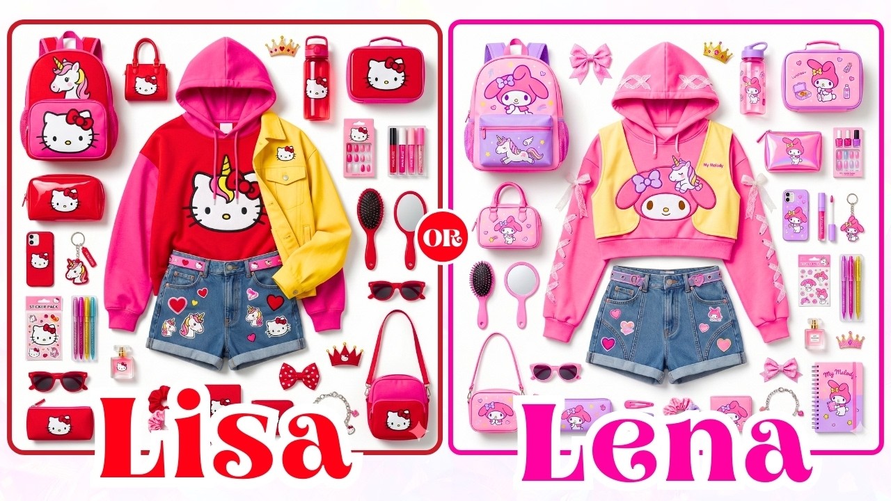 Lisa or Lena Hello Kitty vs My Melody 💗🎁💜 #random #cute #fypジ #lena #lisa #lisaandlena #lisaorlena