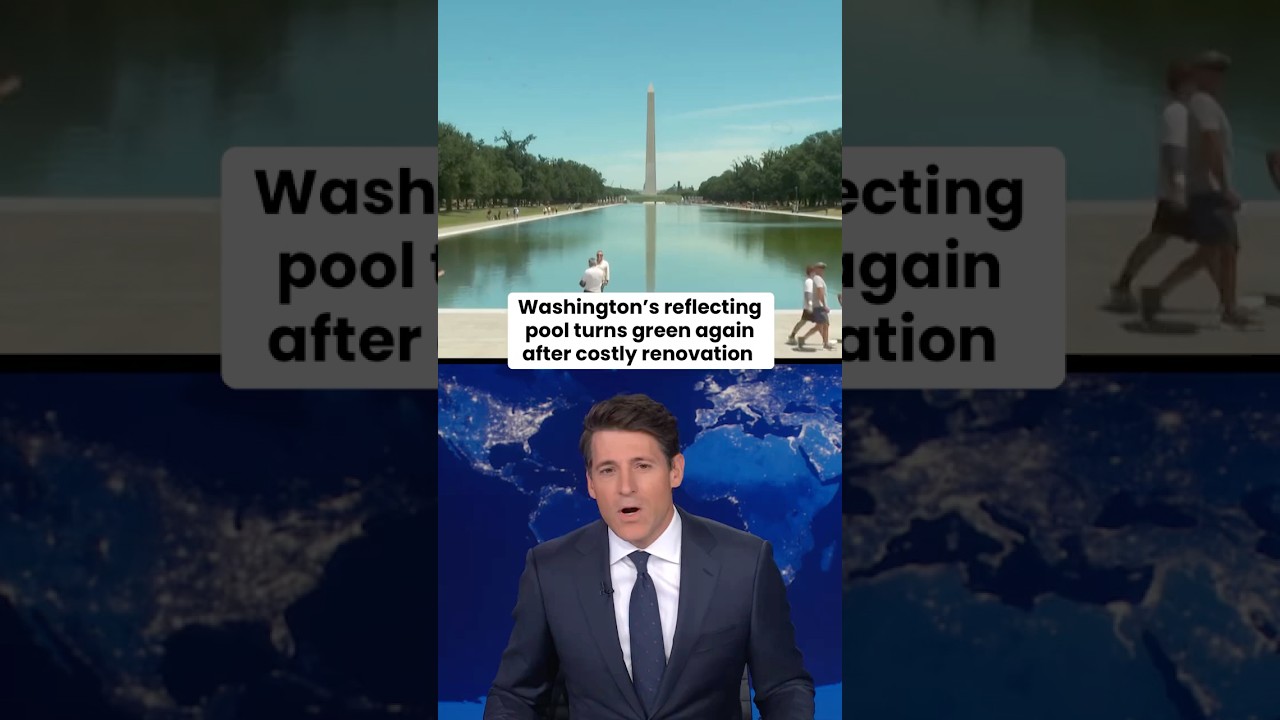 Washington's Reflecting Pool turns green again after costly renovation #shorts