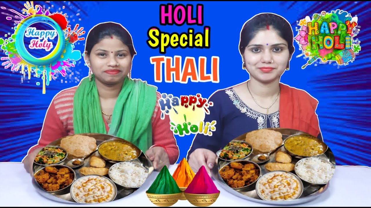🎈💦HOLI SPECIAL Thali Challenge | Indian Food Challenge | Food Challenge India