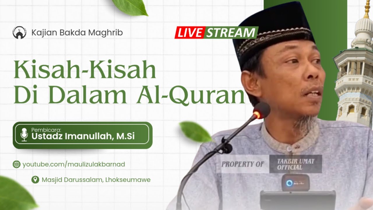 Live !!! Kajian Bakda Maghrib Masjid Darussalam Lhokseumawe - Ustadz Imanullah M.Si