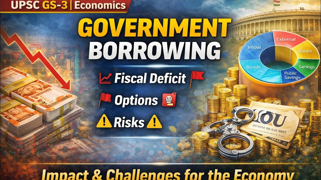 Government Borrowing Explained | Fiscal Deficit,Risks & Impact | GS-3 #currentaffairs #upsc #prelims