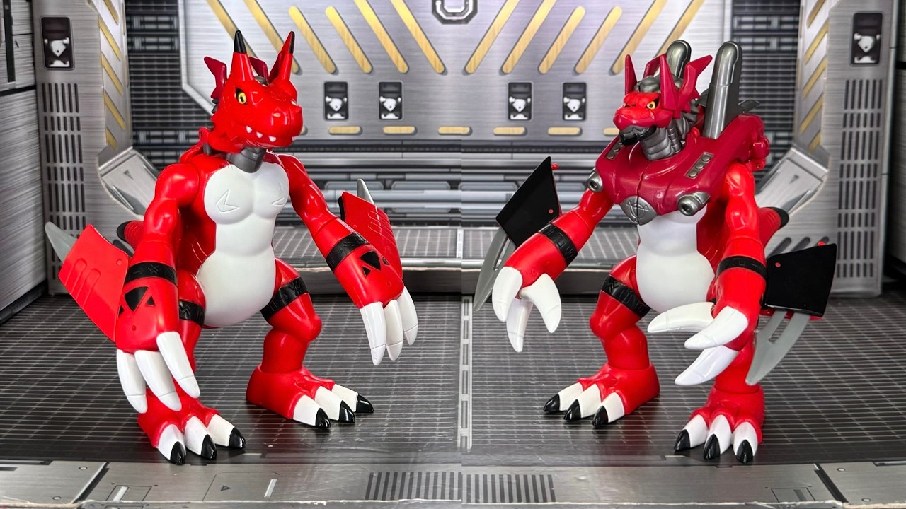 Digivolving Growlmon / WarGrowlmon Vintage Toy Review - Digimon Tamers - 2001 Bandai