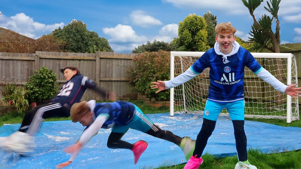 SLIP 'N' SLIDE FOOTBALL CHALLENGE!!