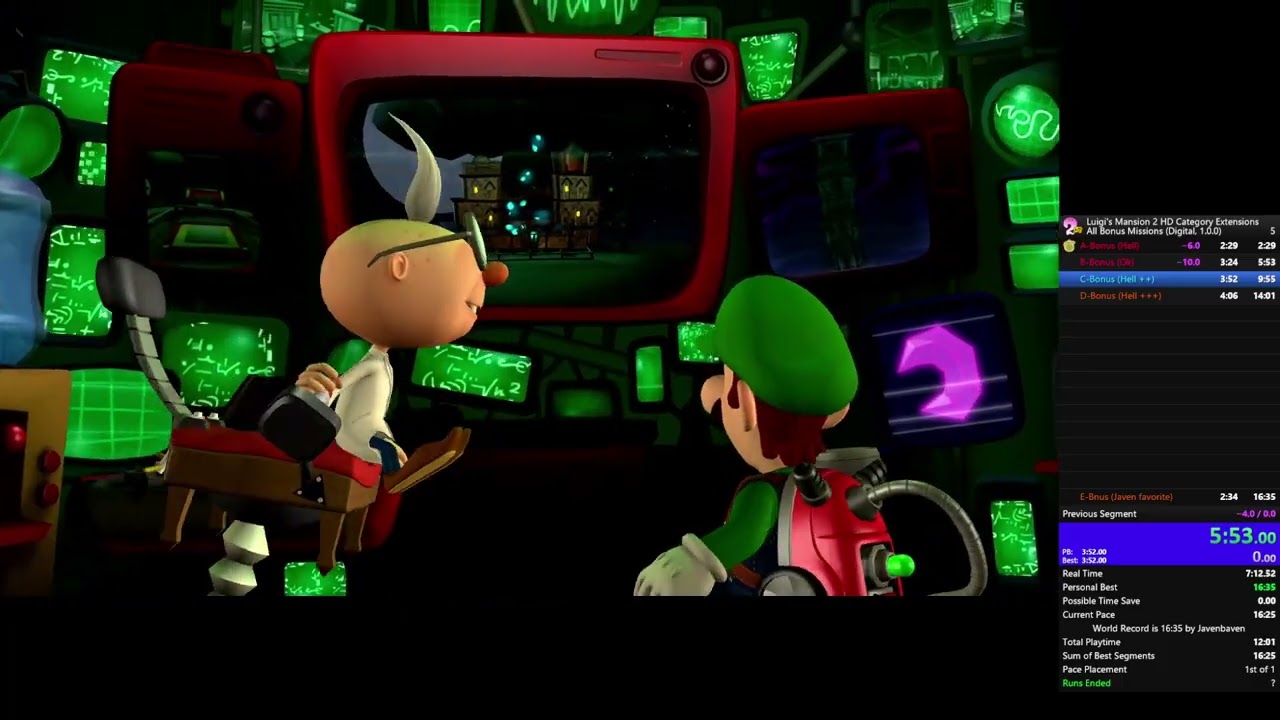 Luigi's Mansion 2HD Speedrun: All Bonus Mission WR (15:46)