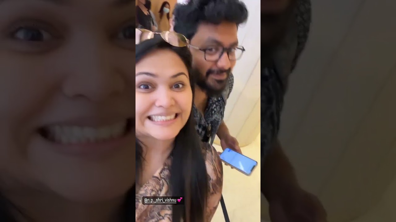 Asmitha with her husband Vishnu&hearts;️😍 #asmithamakeoverartisty #couples #trendingshorts