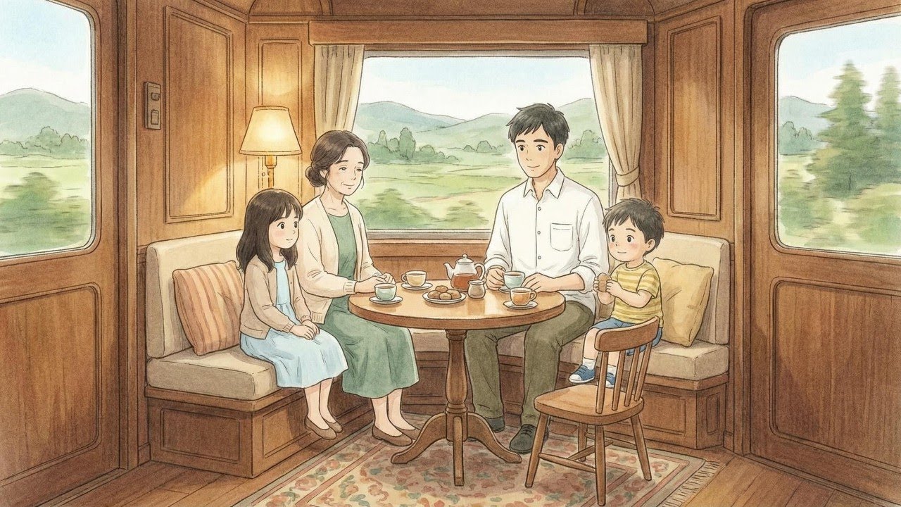 A Family on the Moving Train | Ghibli Anime Life