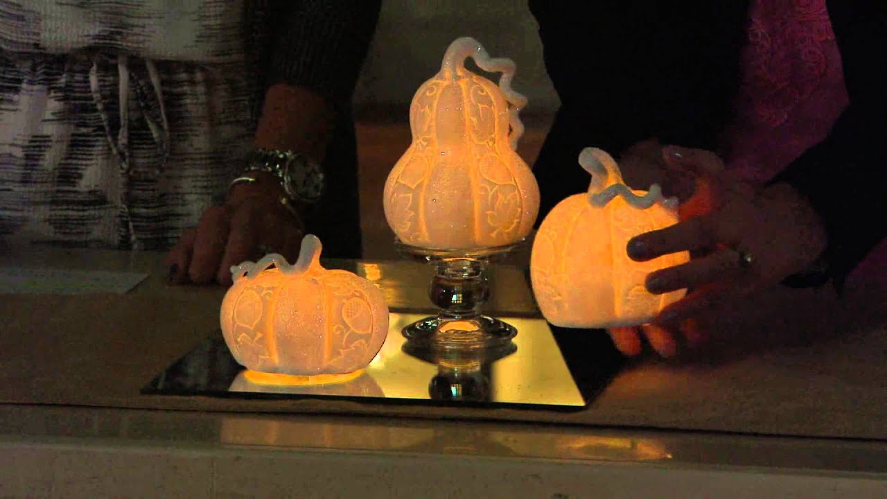Set of 3 Glittered Porcelain Pumpkins by HomeReflections with Stacey Stauffer