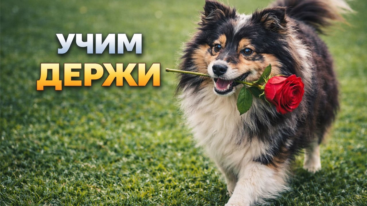 УЧИМ СОБАКУ ДЕРЖАТЬ ПРЕДМЕТ ВО РТУ. держит