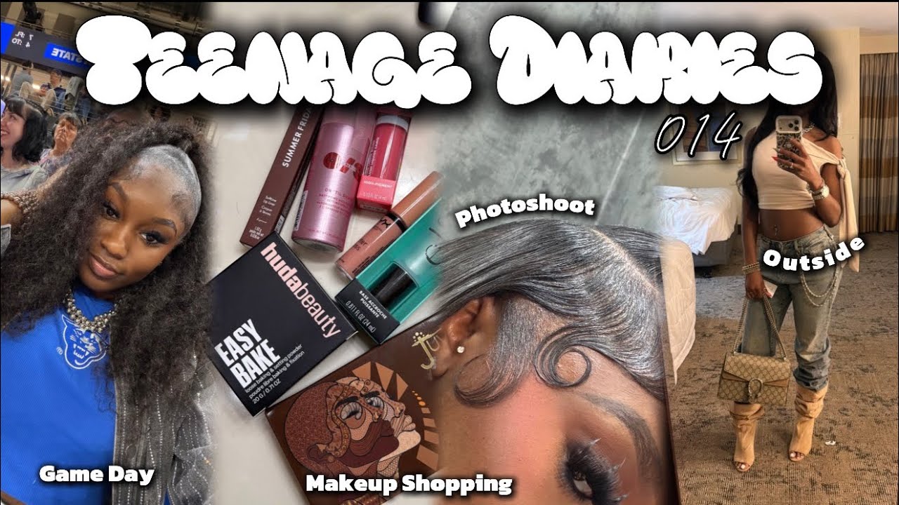 TEENAGE DIARIES 014 ✰ gsu game, hair appt, outside, makeup, hair shoot, sandbox vr, gym, room, etc