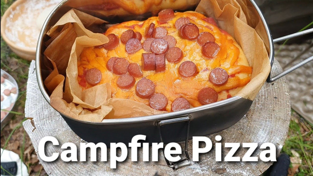 Campfire Pizza in a Mess Tin - Wild Camping International Stainless Steel 3 Piece Mess Tin