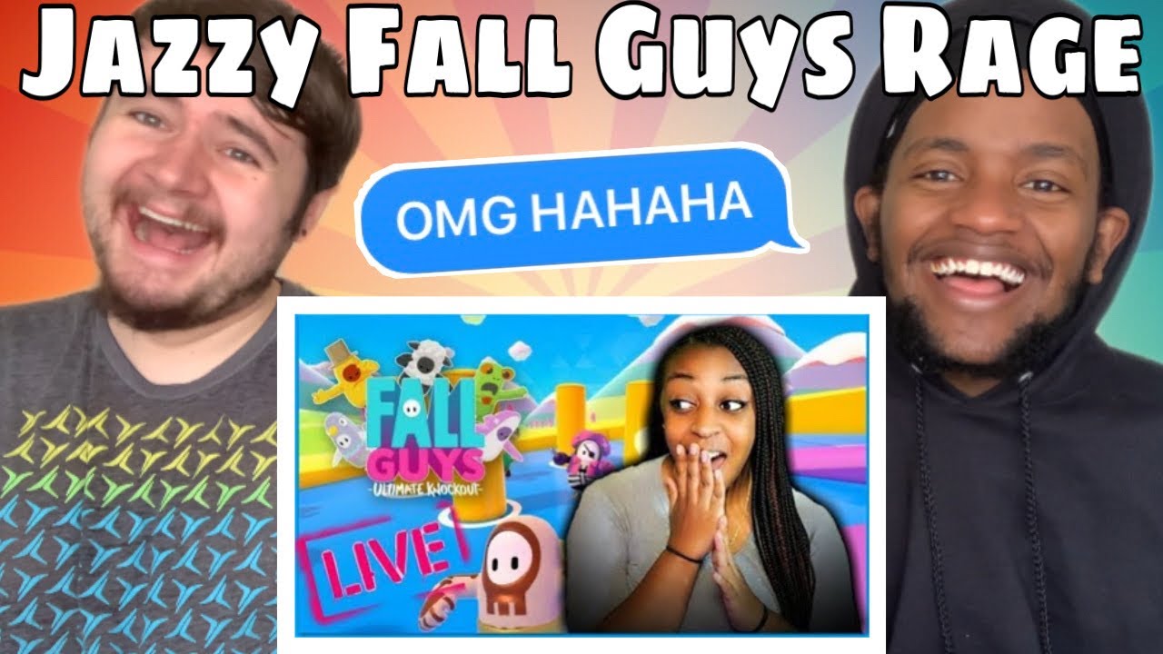 JazzyGuns Fall Guys Funny Moments + Some Rage Compilation REACTION