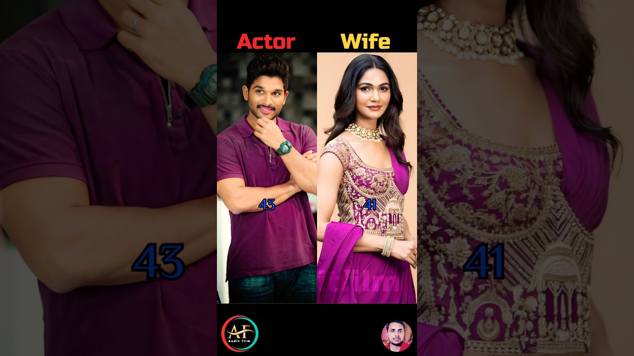 Telugu actors & Wife age ✨🥰 #alluarjun #nithin #telugu #wife #shorts #viral #trending