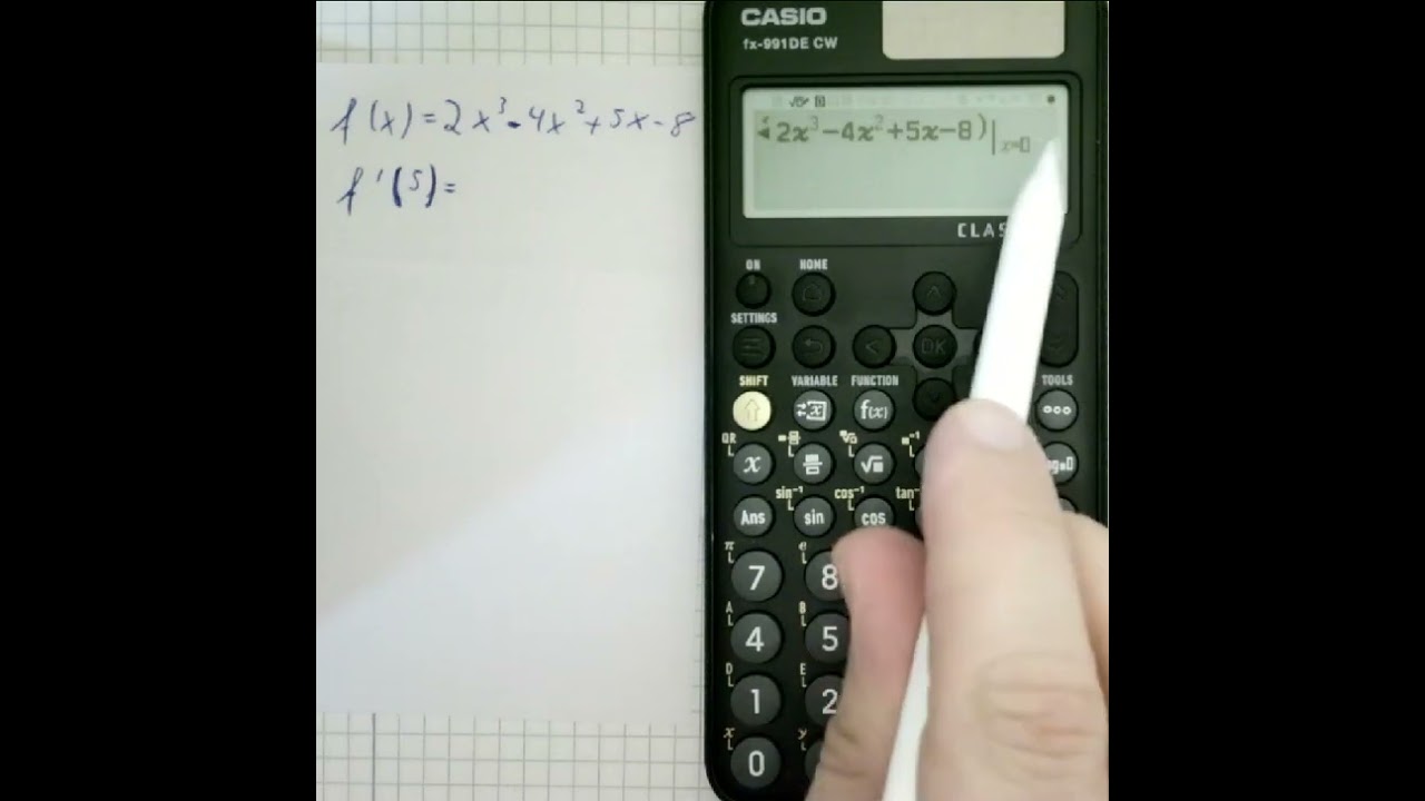 Casio fx-991DE CW - Ableitungswert einer Funktion an einer Stelle bestimmen - Fachoberschule (FOS)