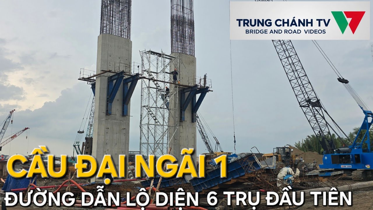 Мост Дай Нгай 1: Сколько опор было построено для подъездных дорог к Винь Лонгу и Кантхо?