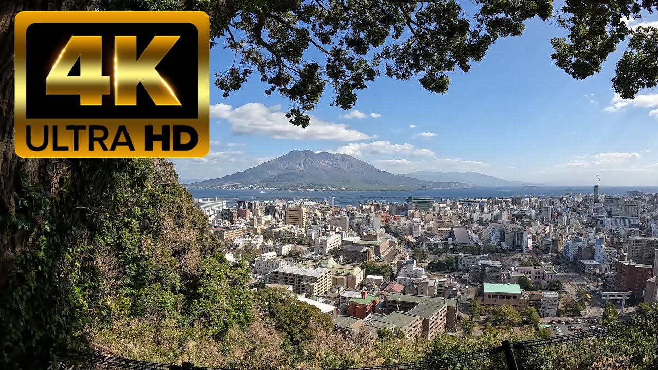 [Japan 4K] The Volcano City Kagoshima 1 HOUR Cycling Tour