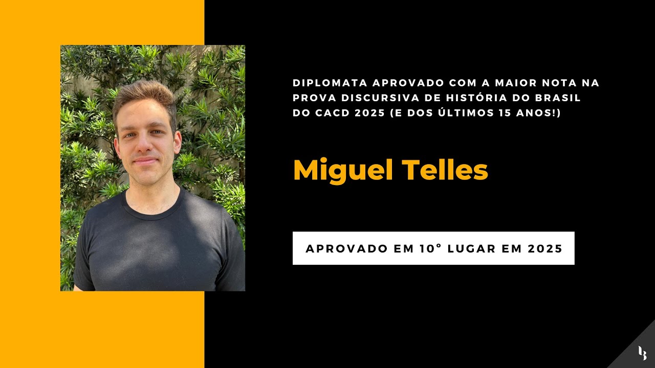 Miguel Telles, diplomata aprovado com a maior nota de HB no CACD 2025