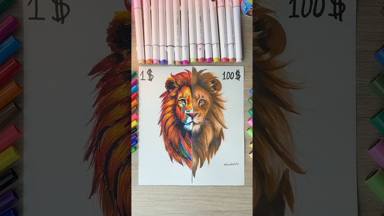 Dibujando con Marcadores BARATOS vs CAROS 🤩 #dibujos #drawing