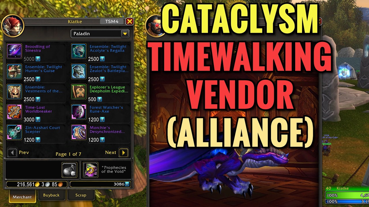 Cataclysm Timewalking Vendor Location (ALLIANCE)