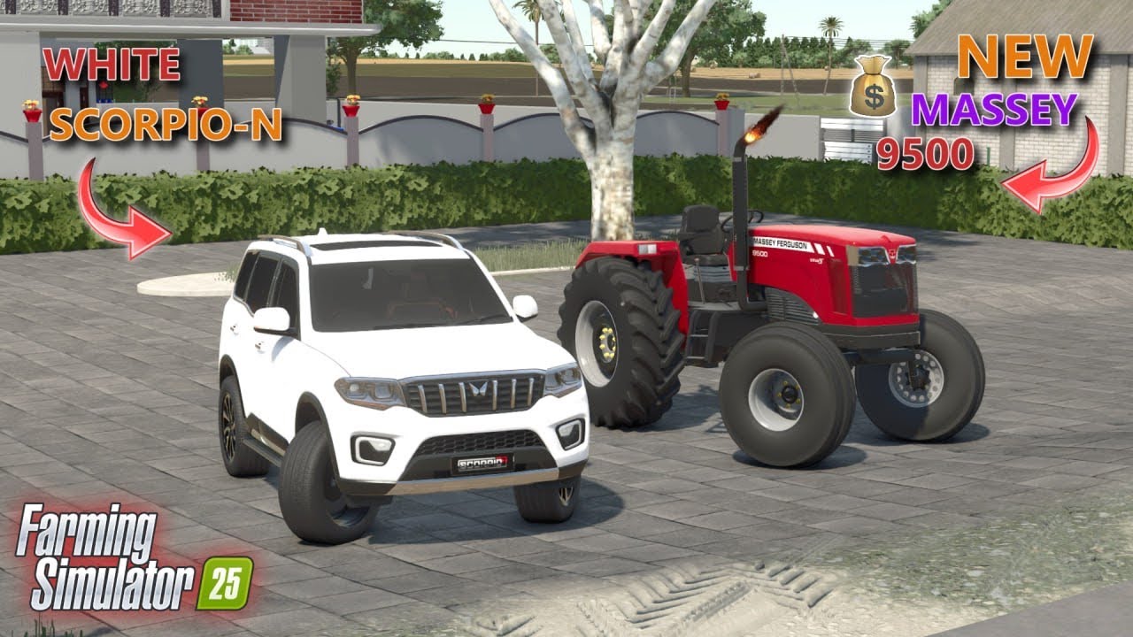 🤑🚜NEW MASSEY 9500 LE AAYE 🦅☠️ SCORPIO-N WHITE KRA DI 😈🚀 JHOTTA HI KEHDE ☠️💫 SITIFAMING #14 FS25