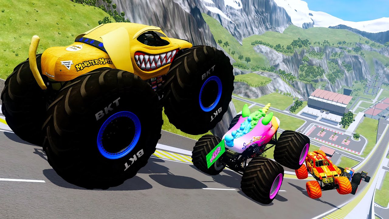 Epic High Speed monster trucks jumps stunts & crashes #111 | BeamNG Drive