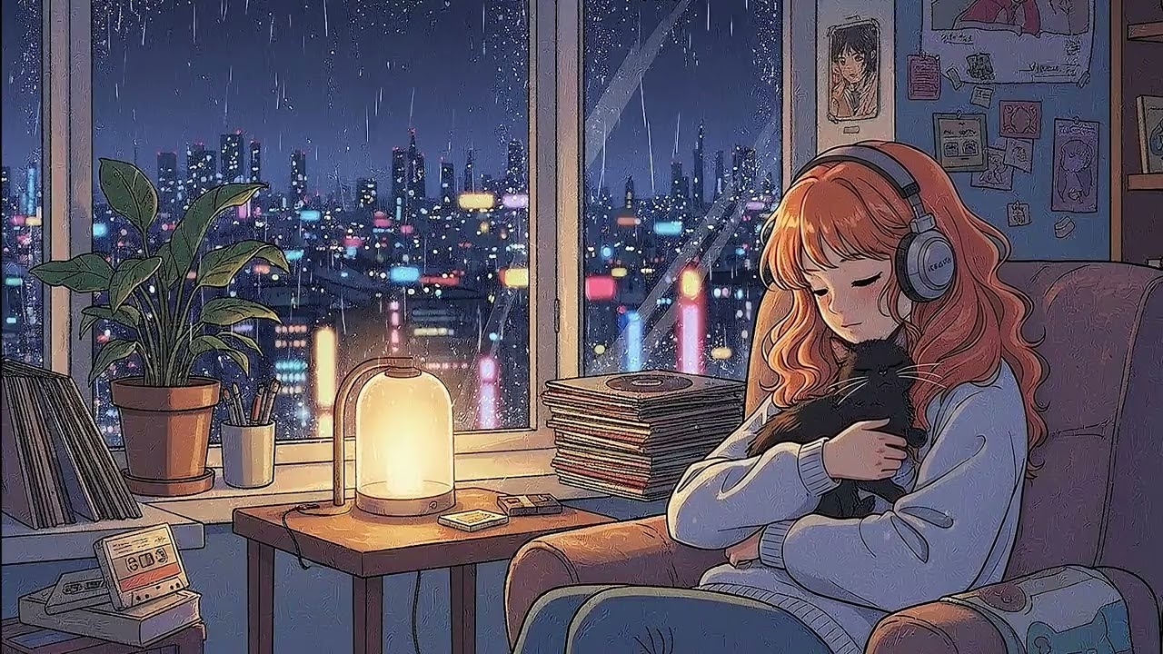 Want to REDUCE STRESS FAST? Try LOFI Music with CAT and RAIN Sounds