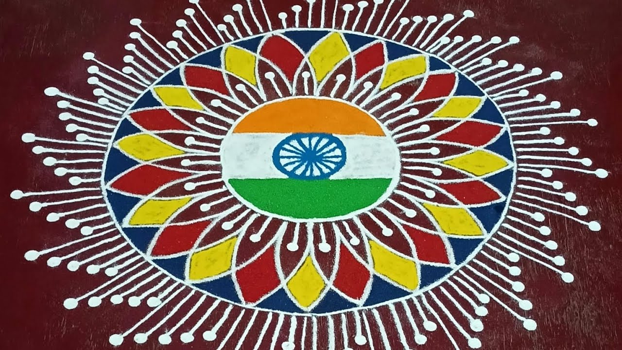 🇮🇳#republicdaykolam #longvideo #rangoli #indianart #muggulu #trending #🇮🇳