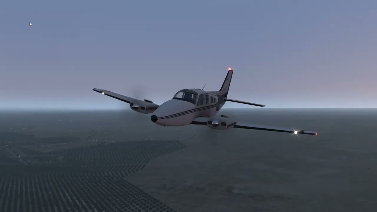 Beechcraft Baron 58 Sunset Flight Over the Pyramids & Sphinx &ndash; Giza Scenic Tour (X-Plane 11)