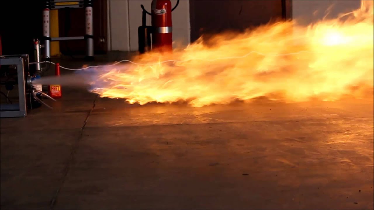 99% Isopropyl-Nitrous Oxide - Liquid Rocket Engine Impinging Injector Hot Test