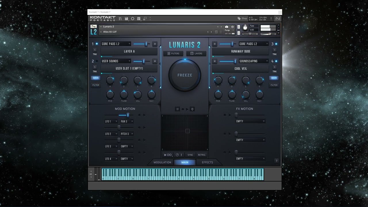 Lunaris 2, Pads Instrument for the Kontakt Player , Amazing Universe Sounds Pads