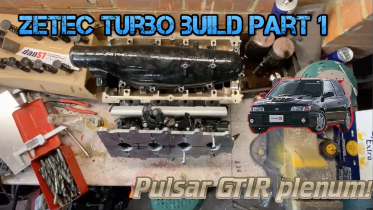 ZETEC TURBO BUILD PART ONE! getting the head ready for boost, NISSAN GTIR intake plenum